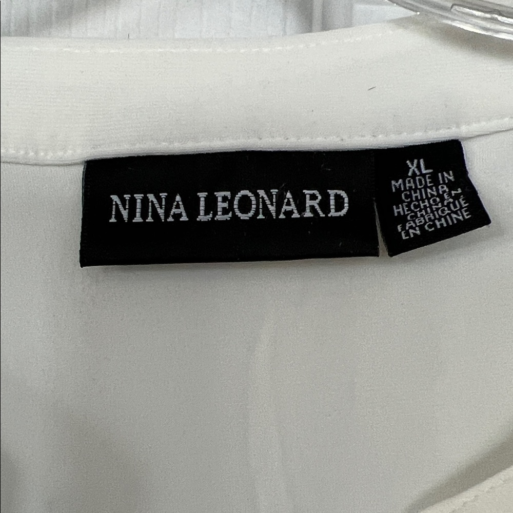 Nina Leonard Cream Sleeveless Button-Front Blouse - Picture 2 of 4